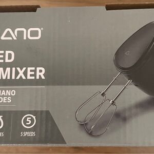 Black Hand Mixer with Stainless Beaters -